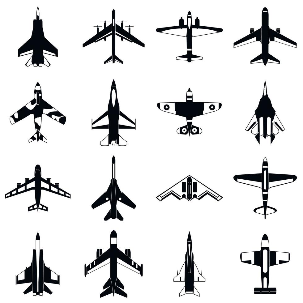 Aviation set icons vector