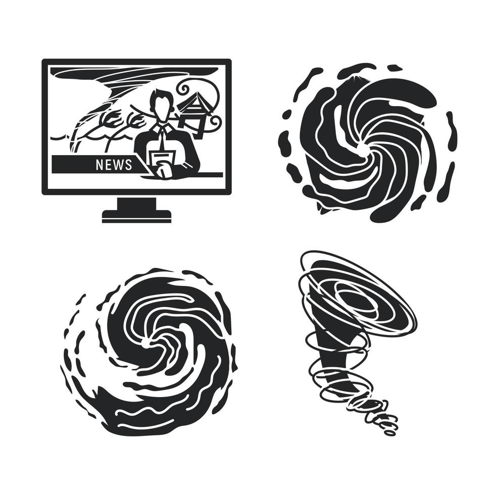 Hurricane icons set, simple style vector