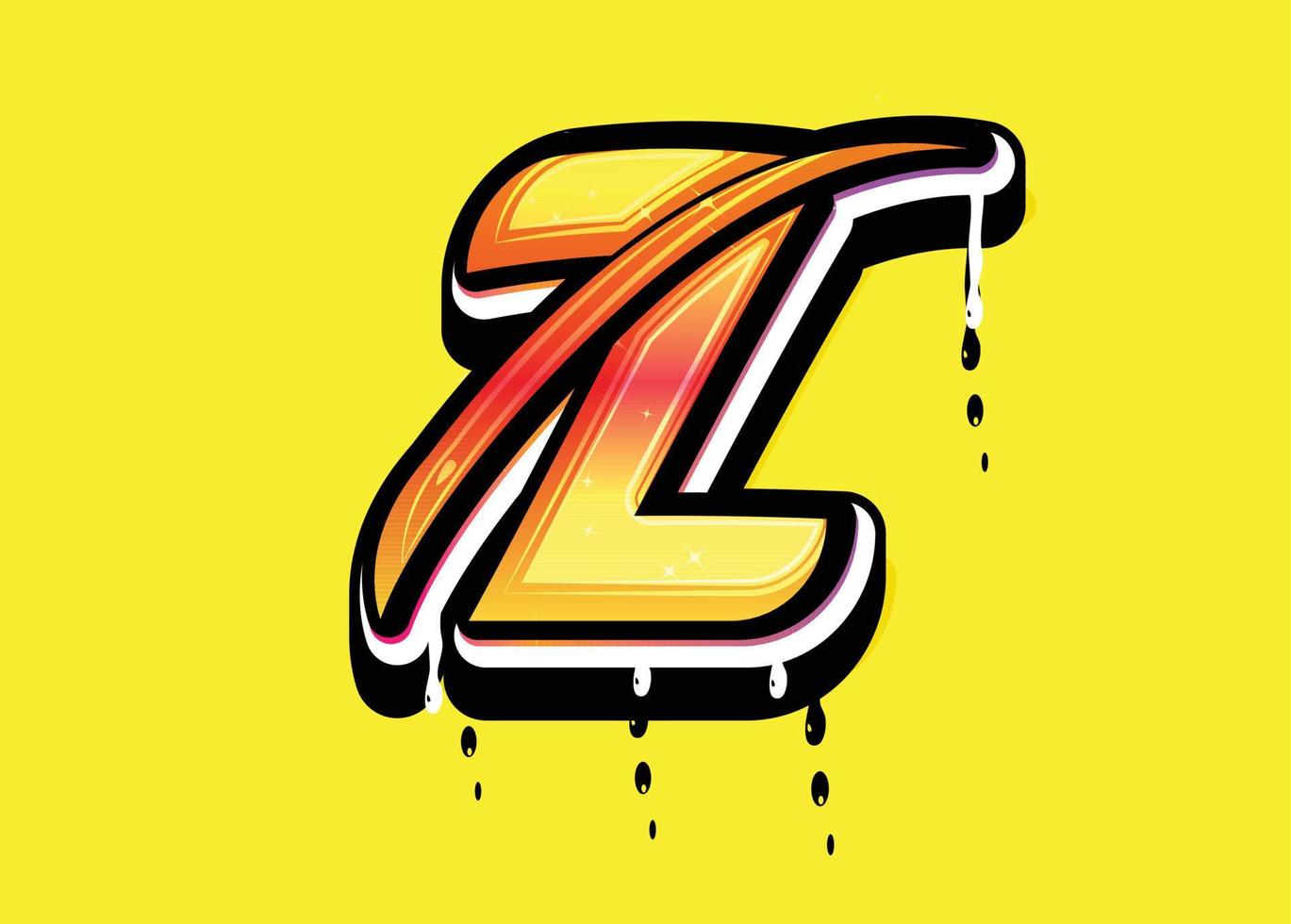 z letra alfabeto swoosh logo vector