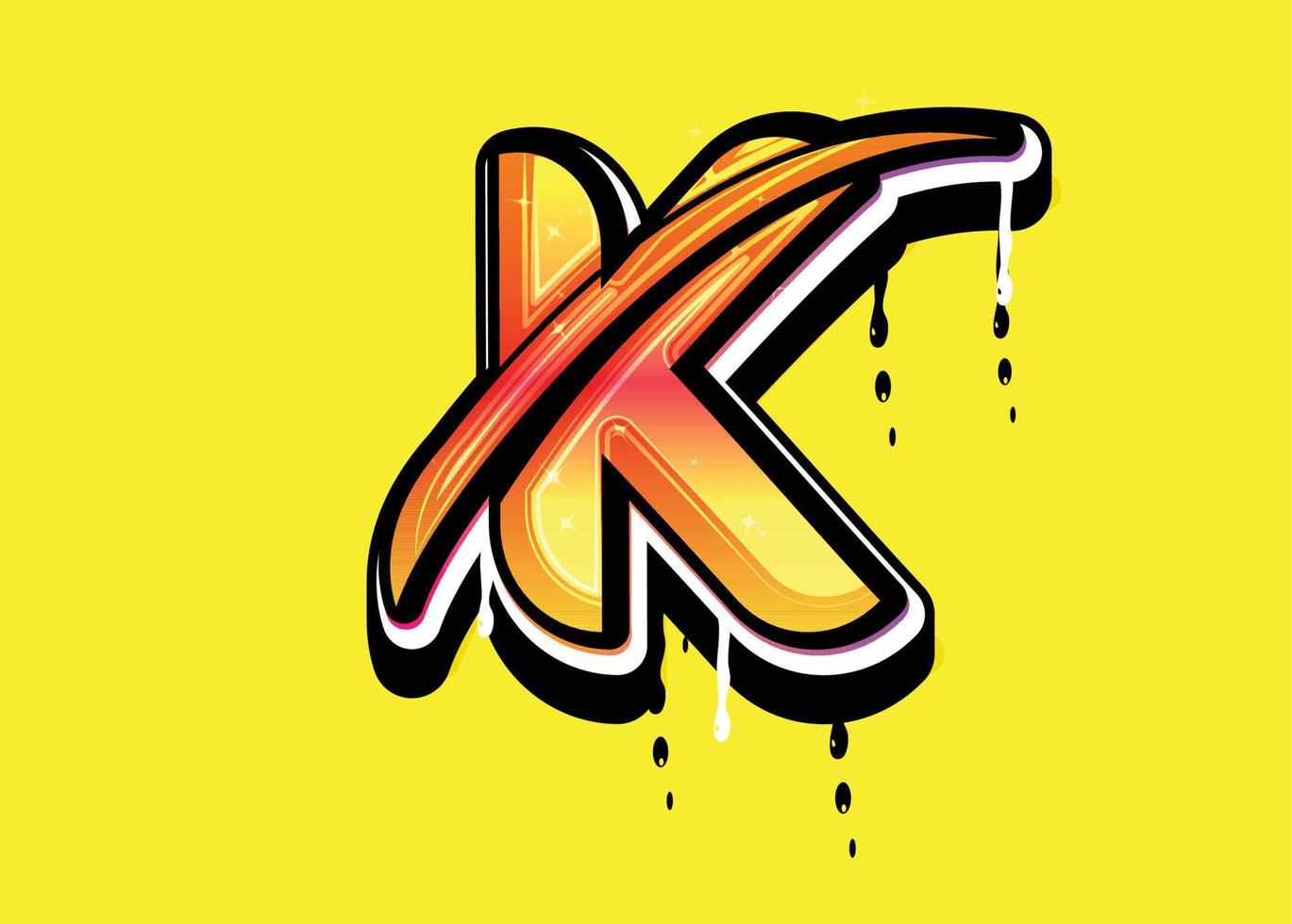 K letter Alphabet Swoosh logo vector
