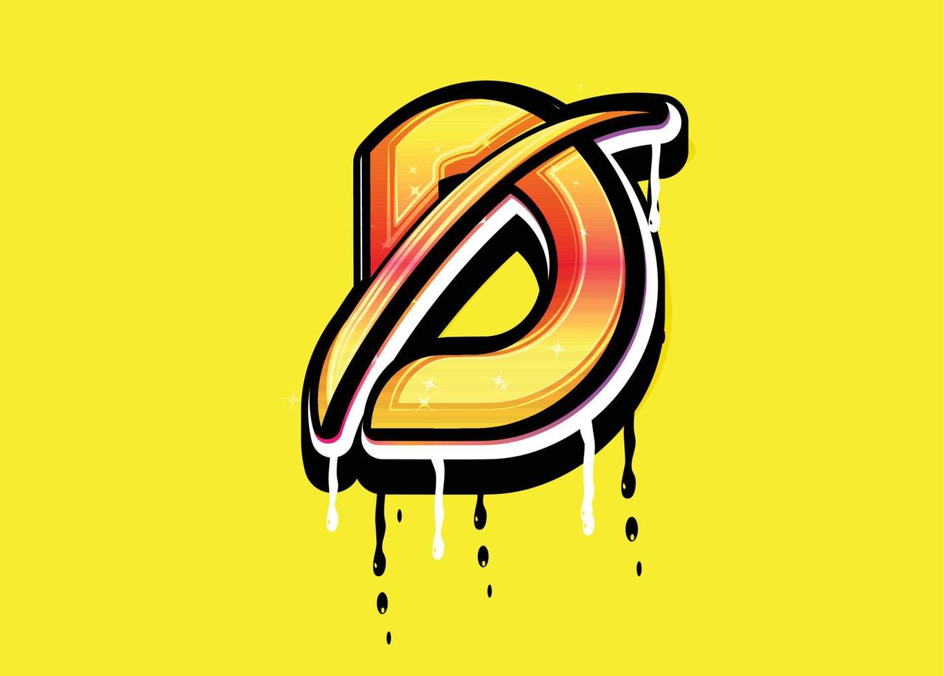 D letter alphabet Swoosh logo vector