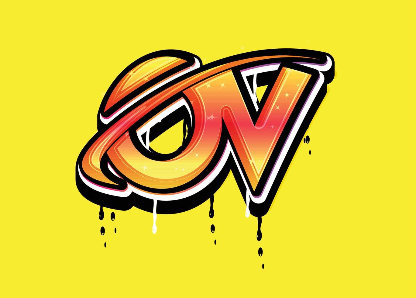 OV Letter alphabet logo vector