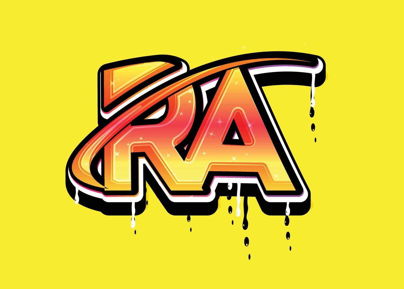 RA Letter Alphabet Swoosh logo vector