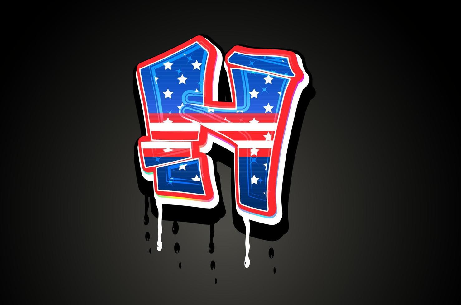 American Flag H Letter Alphabet vector 8995781 Vector Art at Vecteezy