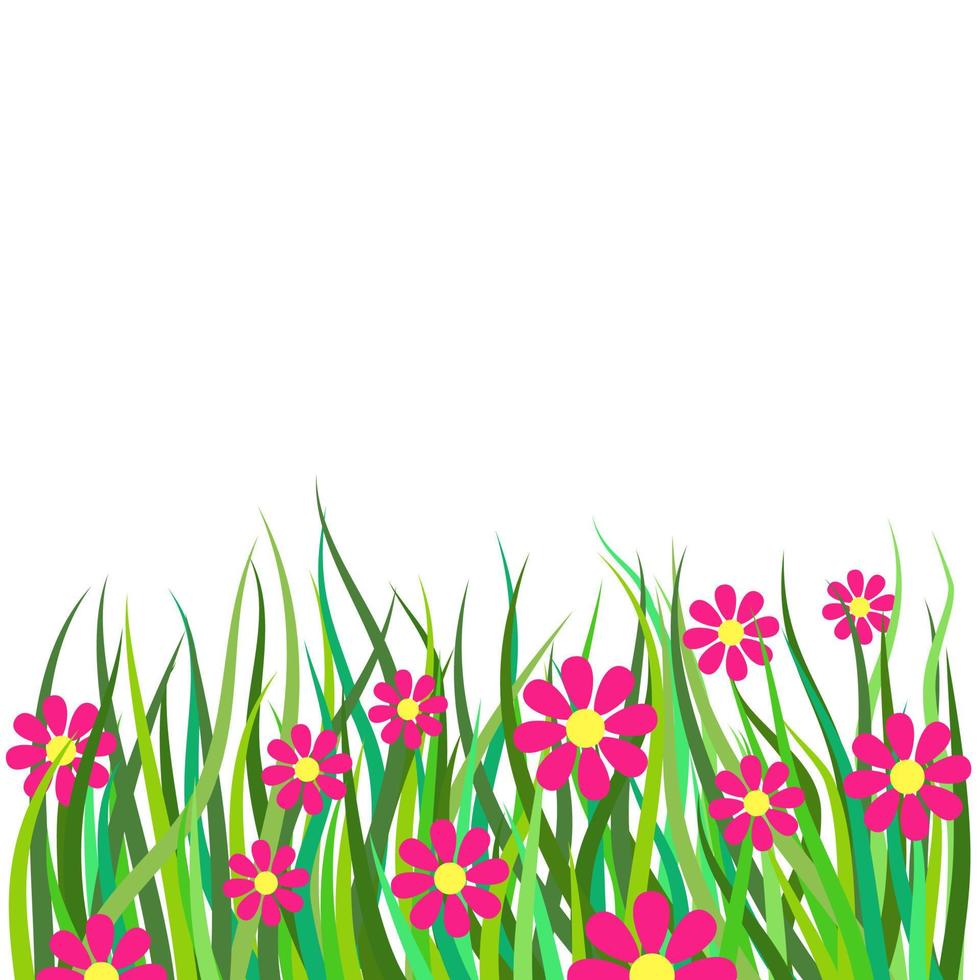 Pink Country Floral Border Element vector