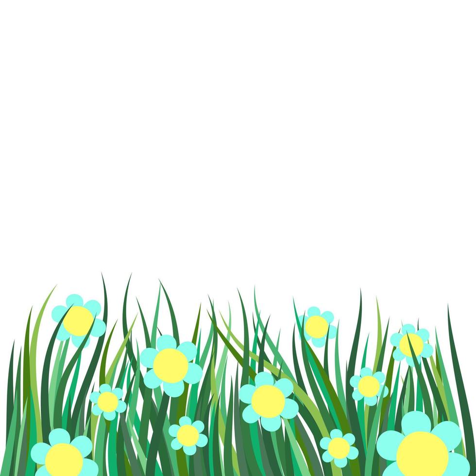 Pretty Blue Daisy Flower Border vector