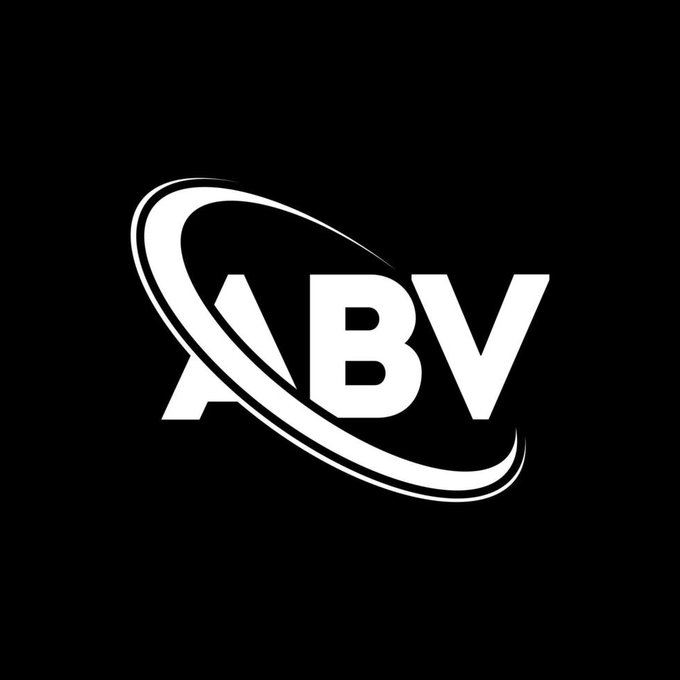 ABV logo. ABV letter. ABV letter logo design. Intitials ABV logo linked with circle and uppercase monogram logo. ABV typography for technology, business and real estate brand. vector