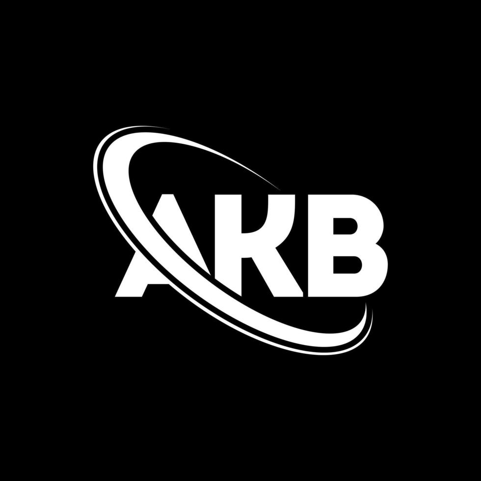 AKB logo. AKB letter. AKB letter logo design. Initials AKB logo linked with circle and uppercase monogram logo. AKB typography for technology, business and real estate brand. vector