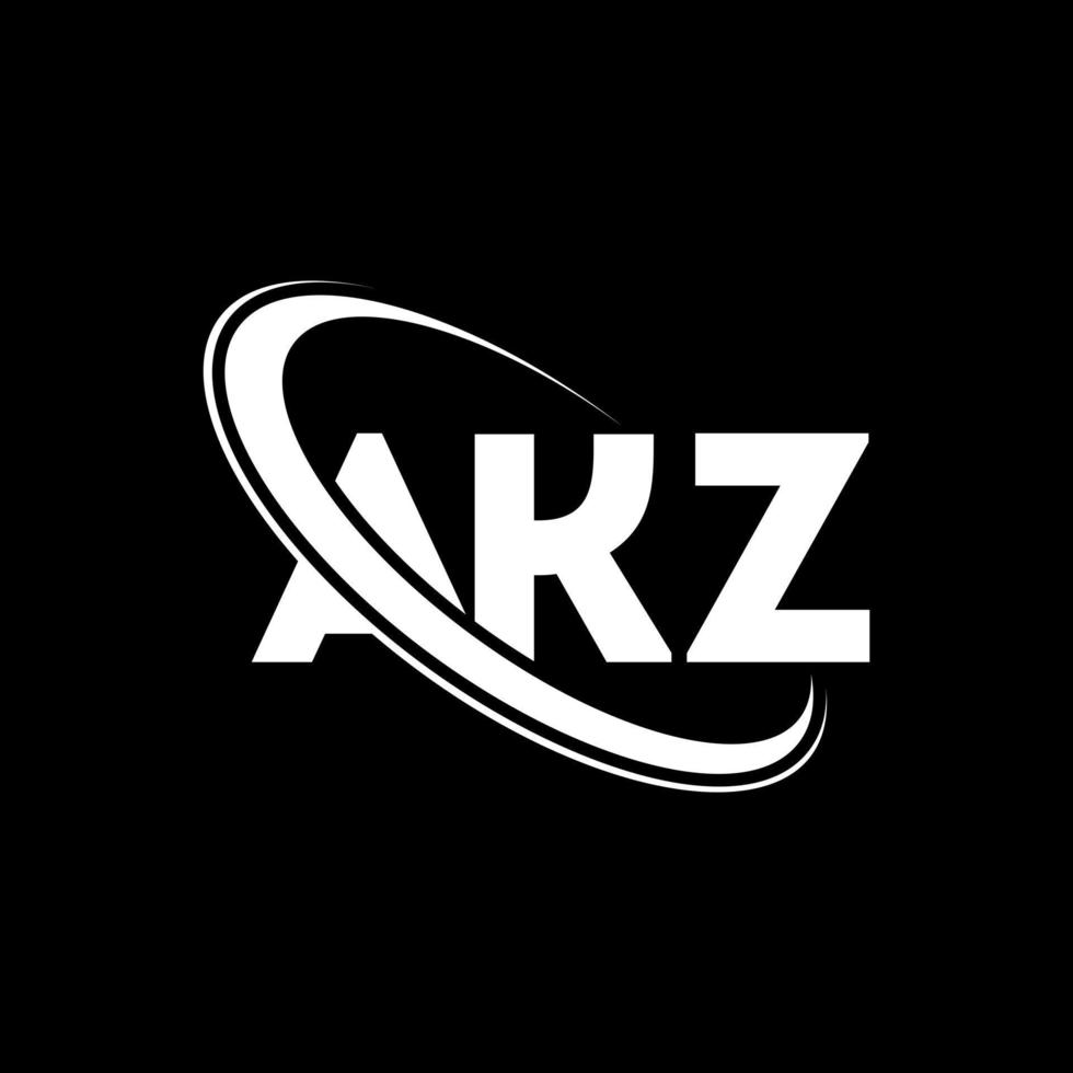 logotipo de akz. letra akz. diseño del logotipo de la letra akz. logotipo de las iniciales akz vinculado con un círculo y un logotipo de monograma en mayúsculas. Tipografía akz para tecnología, negocios y marca inmobiliaria. vector