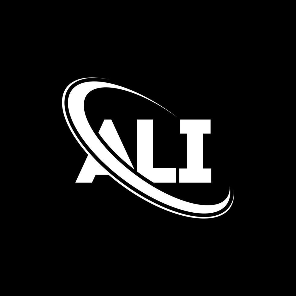 ALI logo. ALI letter. ALI letter logo design. Initials ALI logo linked with circle and uppercase monogram logo. ALI typography for technology, business and real estate brand. vector