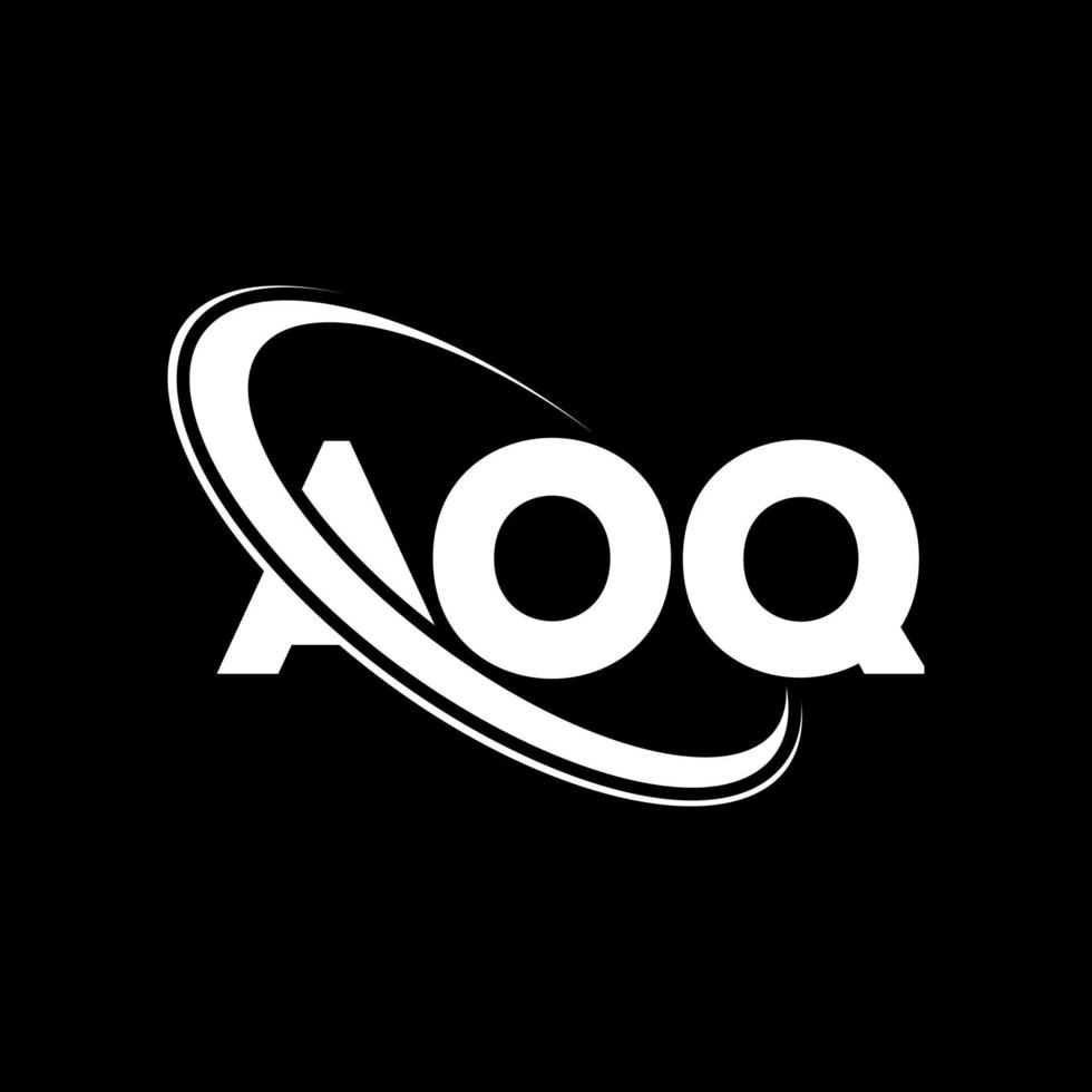 logotipo de aq. letra aoq. diseño del logotipo de la letra aoq. logotipo de iniciales aoq vinculado con círculo y logotipo de monograma en mayúsculas. tipografía aoq para tecnología, negocios y marca inmobiliaria. vector