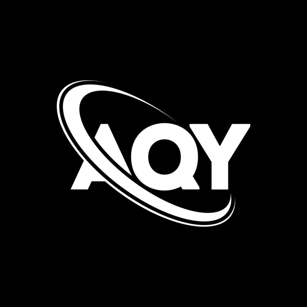 logotipo de aqy. carta aqy. diseño del logotipo de la letra aqy. logotipo de iniciales aqy vinculado con círculo y logotipo de monograma en mayúsculas. tipografía aqy para tecnología, negocios y marca inmobiliaria. vector