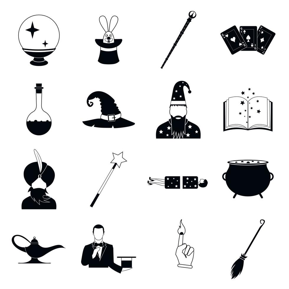 conjunto de iconos simples mágicos vector