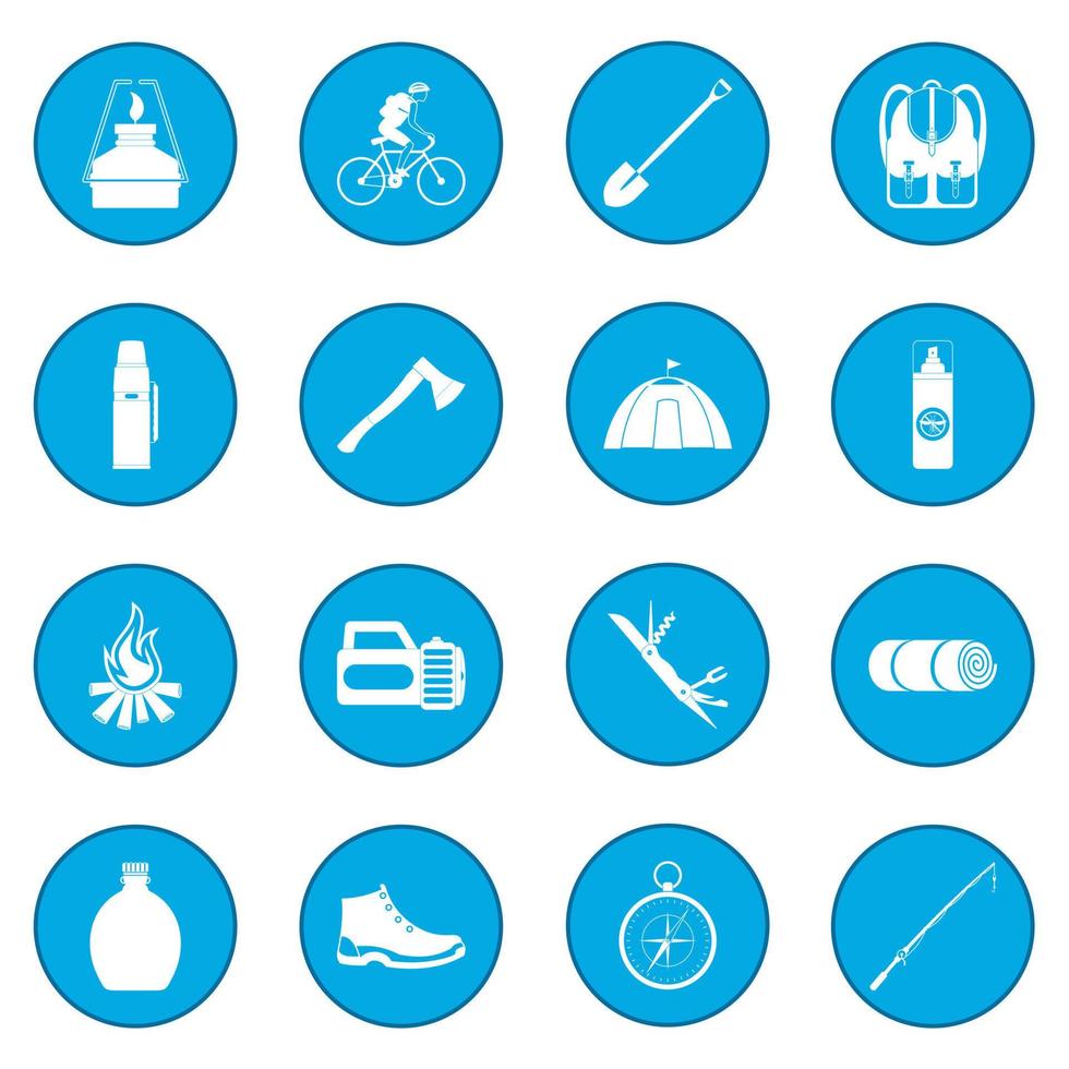 Camping icon blue vector
