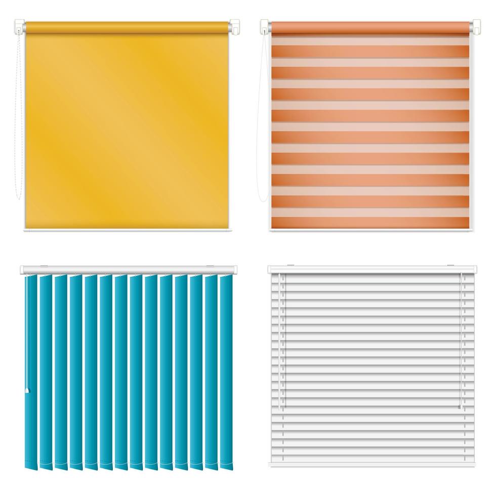 Blind icons set, realistic style vector