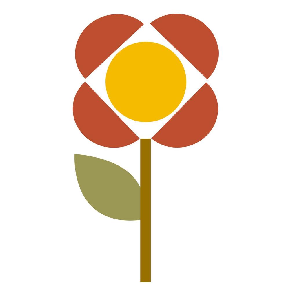 Geometric Retro Flower vector