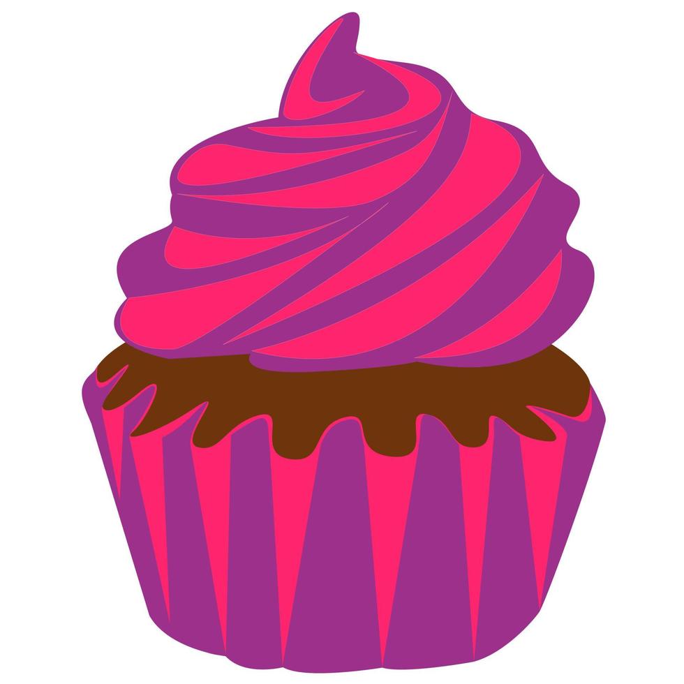 Colorful Sugary Cupcake vector