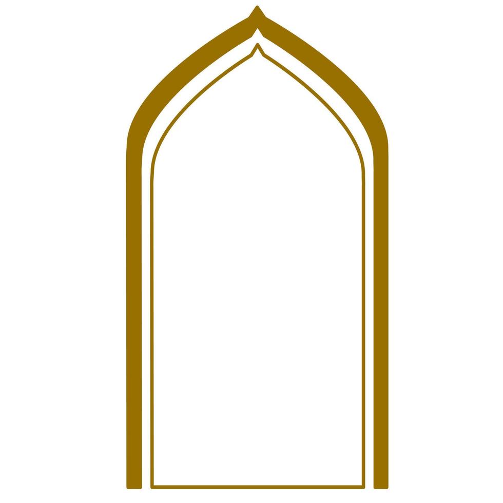 marco de arco islámico monoline vector