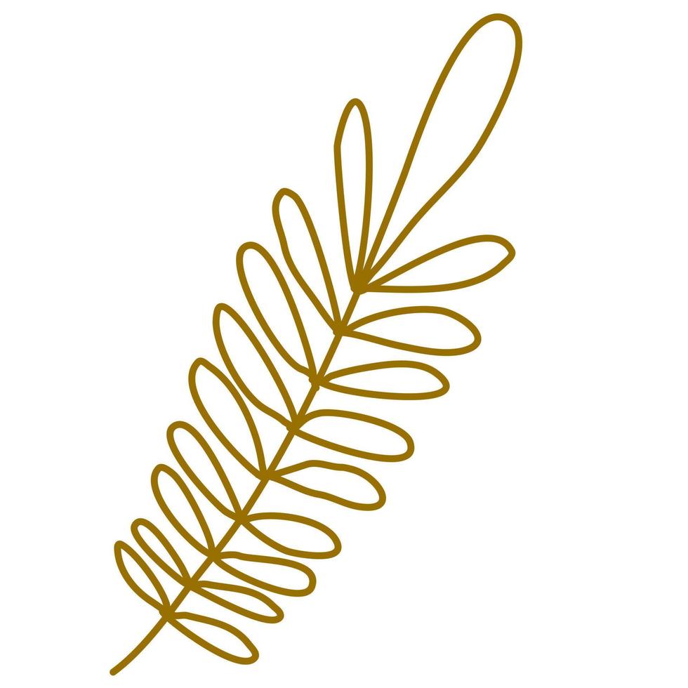 Decorative Outlined Leaf vector