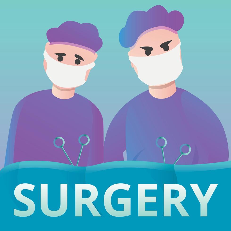 Surgeons operating concept banner, cartoon style vector