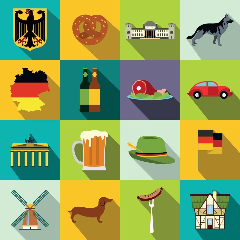 Germany flat icons vector