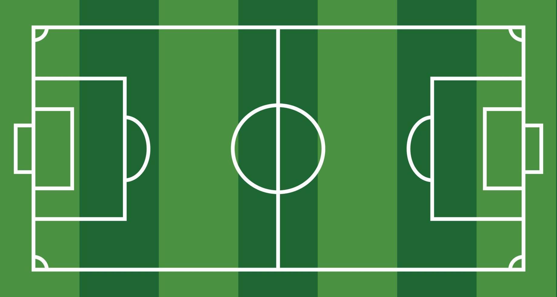 Soccer field vector with white field lines, aerial view, football sport background and green grass top view.