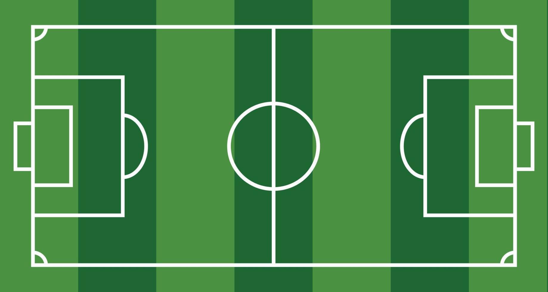 vector de campo de fútbol con líneas de campo blancas, vista aérea, fondo deportivo de fútbol y vista superior de hierba verde.