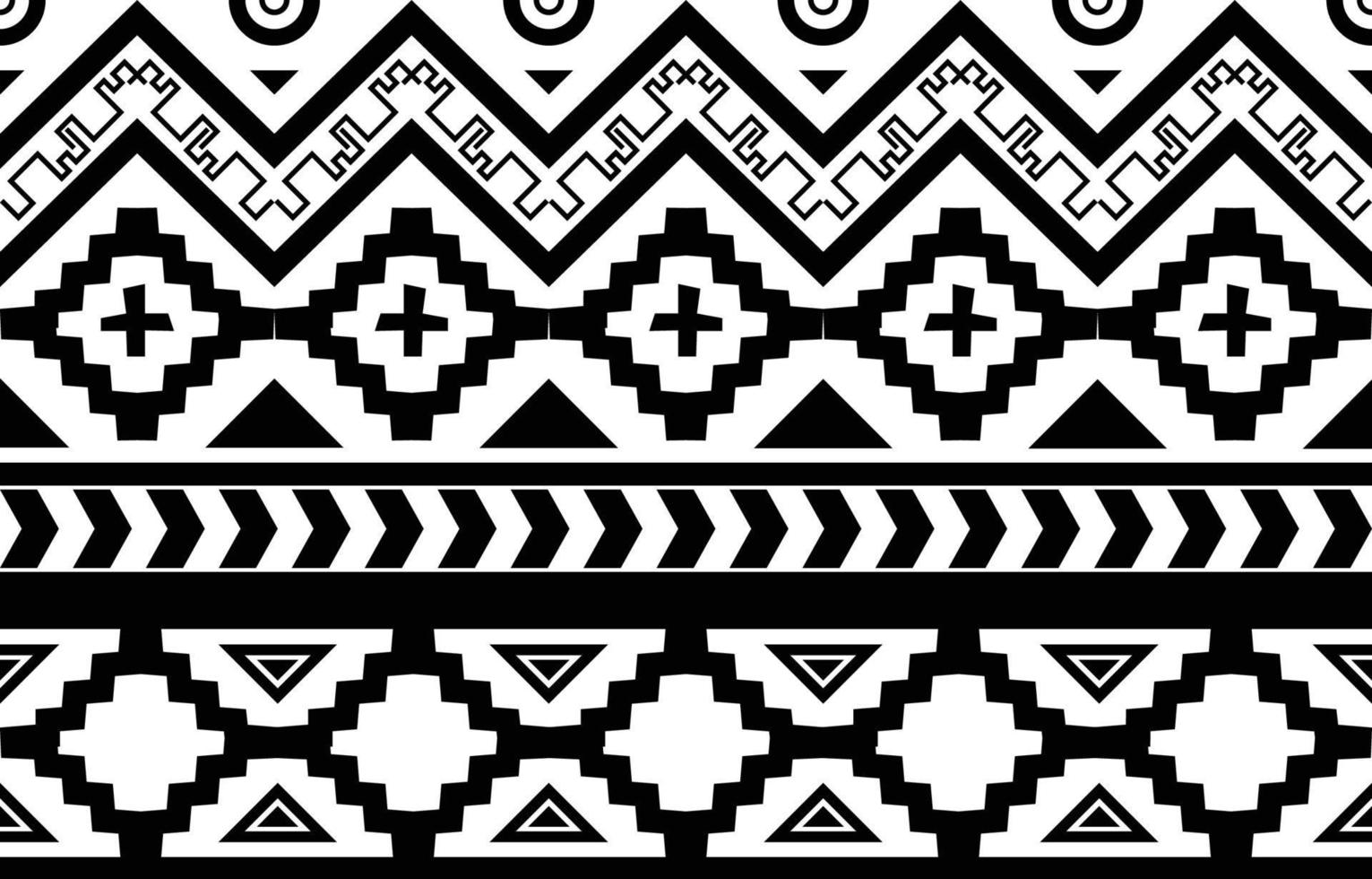 Tribal Black and white Abstract ethnic geometric pattern design for background or wallpaper.vector illustration To print fabric patterns, rugs, shirts, costumes, turban, hats, curtains. vector
