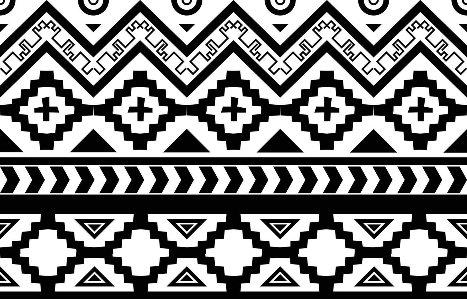 diseño de patrones geométricos étnicos abstractos en blanco y negro tribales para fondo o papel tapiz.ilustración vectorial para imprimir patrones de tela, alfombras, camisas, disfraces, turbantes, sombreros, cortinas. vector