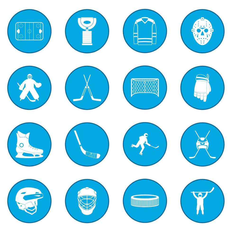 Hockey icon blue vector