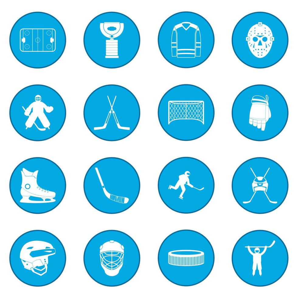 icono de hockey azul vector