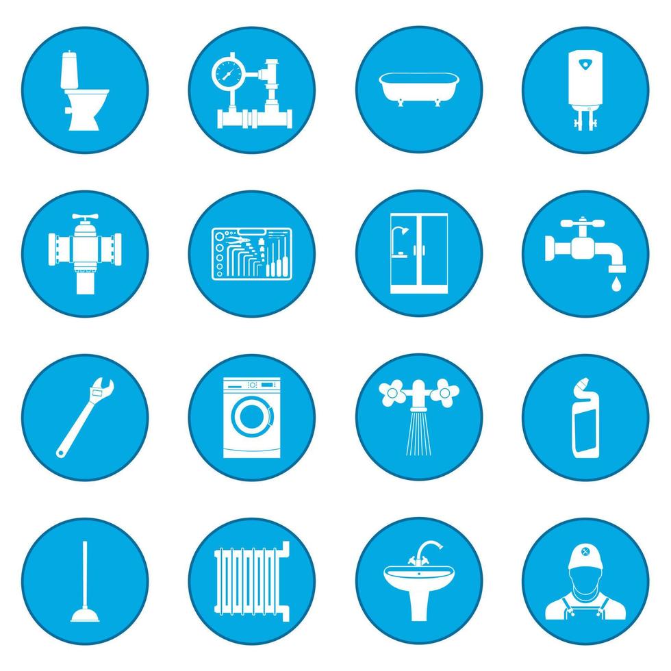 Sanitary engineering icon blue vector