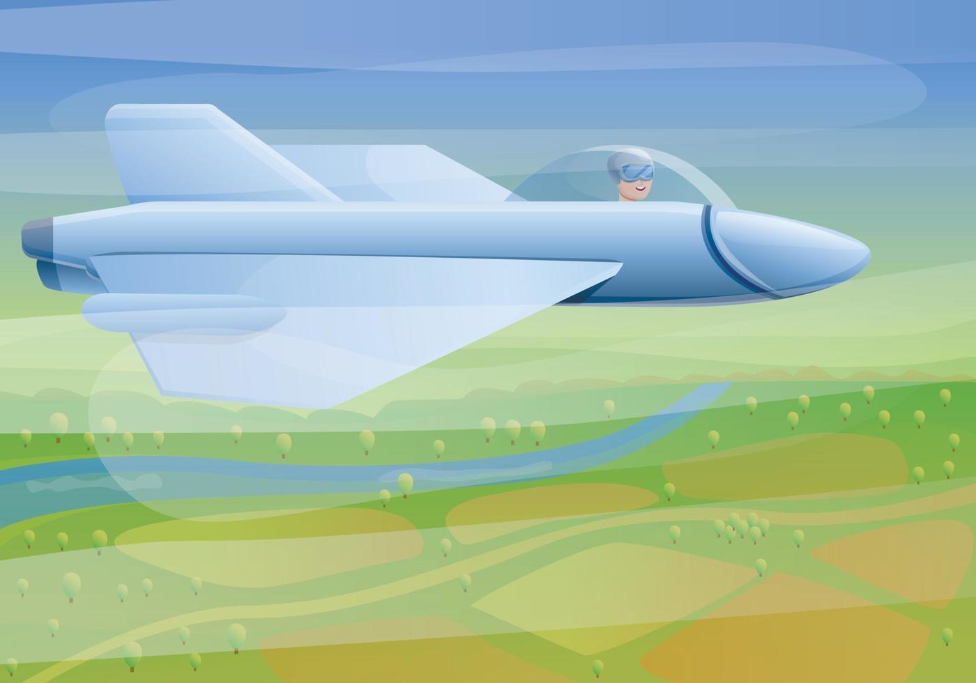 Pilot concept banner, cartoon style vector