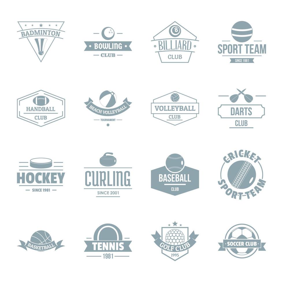 Sport balls logo icons set, simple style vector