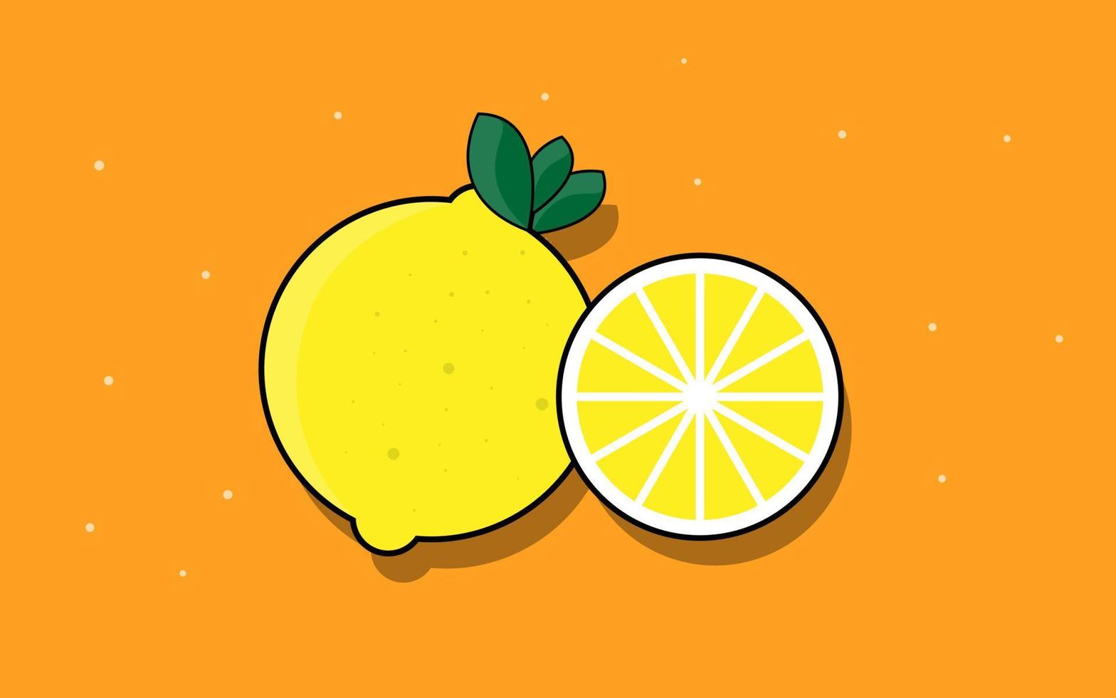 Drawing flat lemon illustration vector