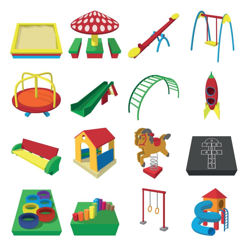 Playground cartoon icons vector