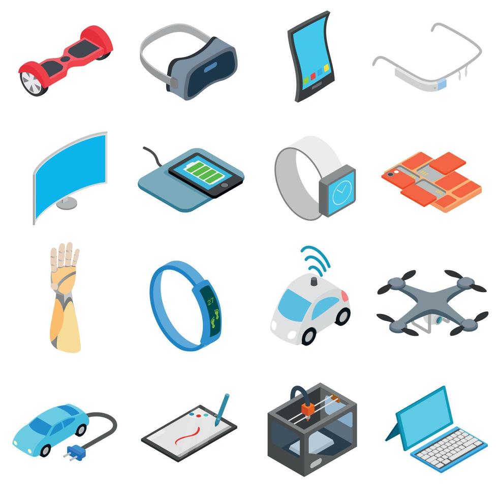 New technology icons set vector