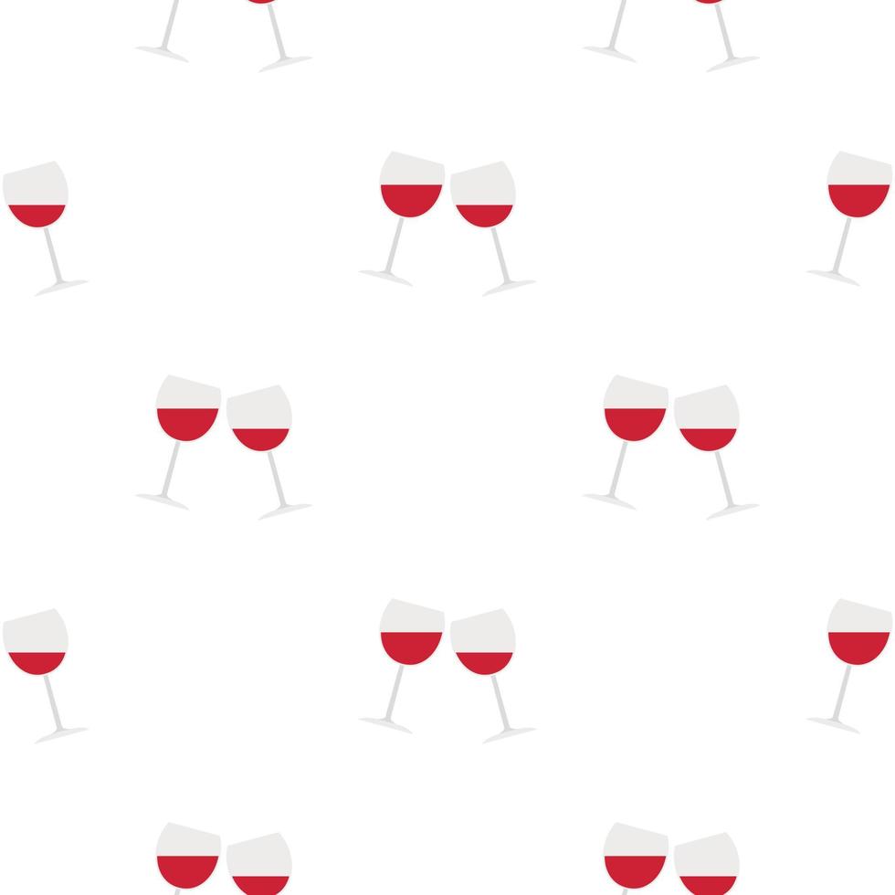 Two glasses of red wine pattern seamless vector