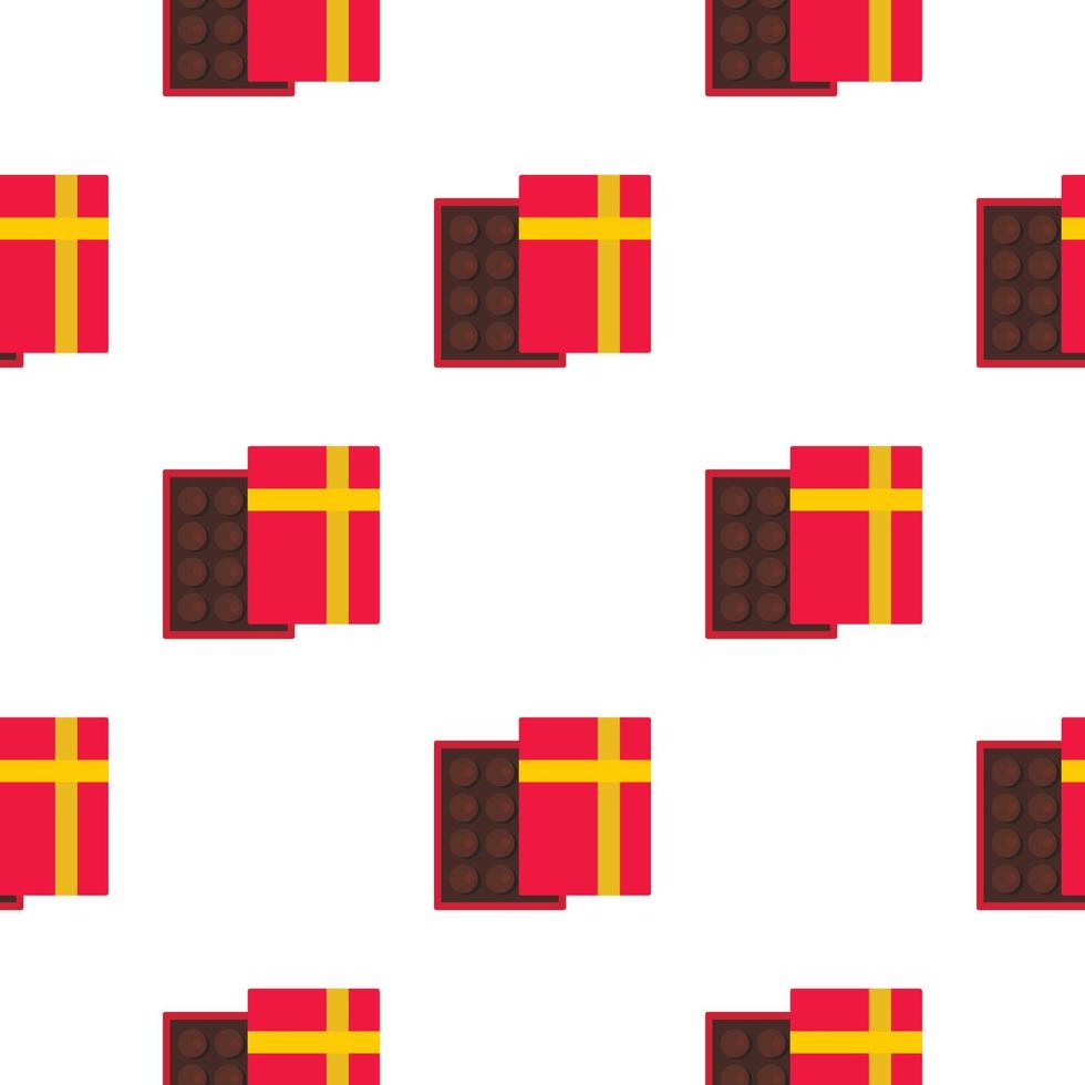 Pink box with chocolate pattern seamless vector