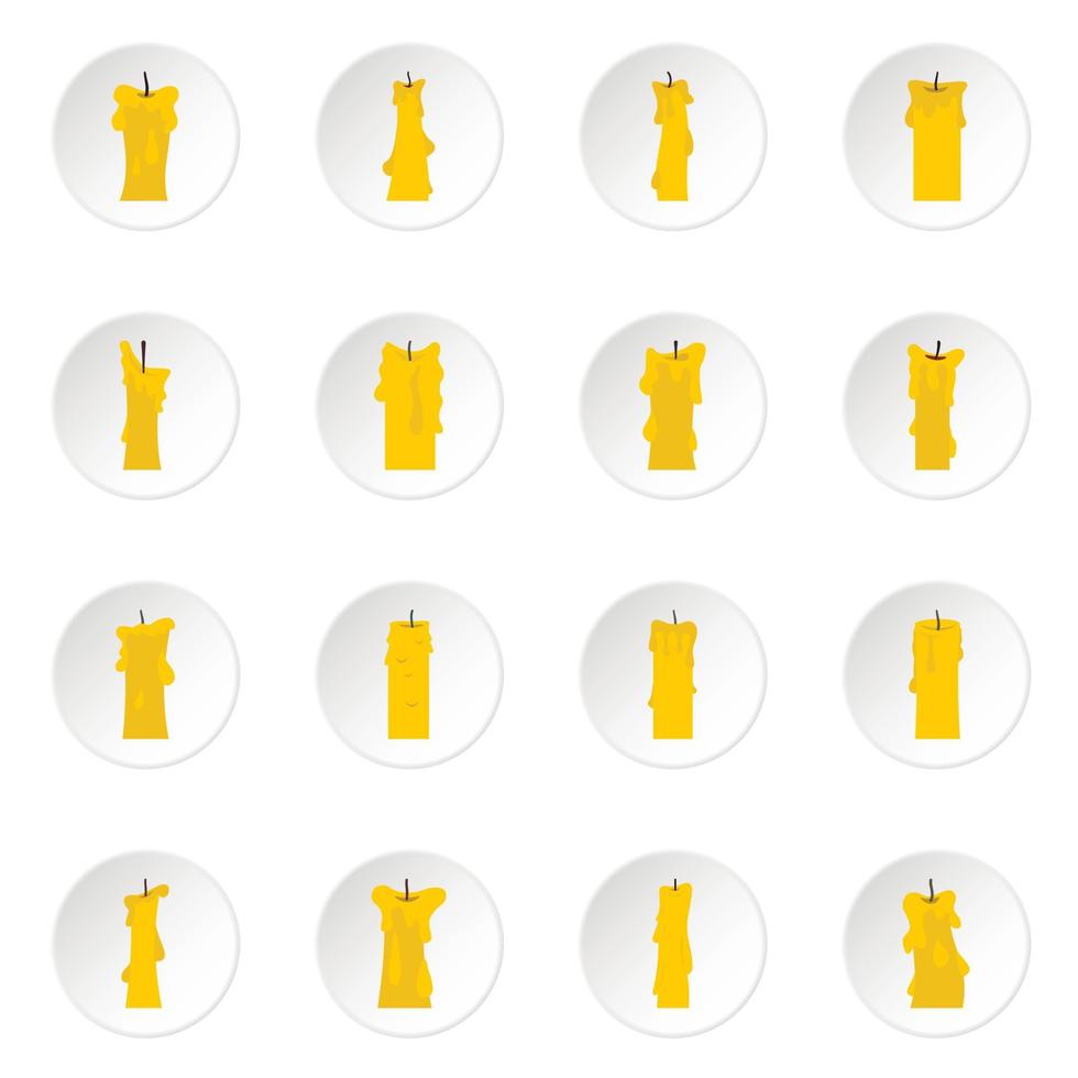 Candle forms icons set in flat style vector