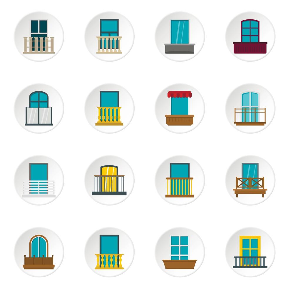 iconos de formas de ventana establecidos en estilo plano vector