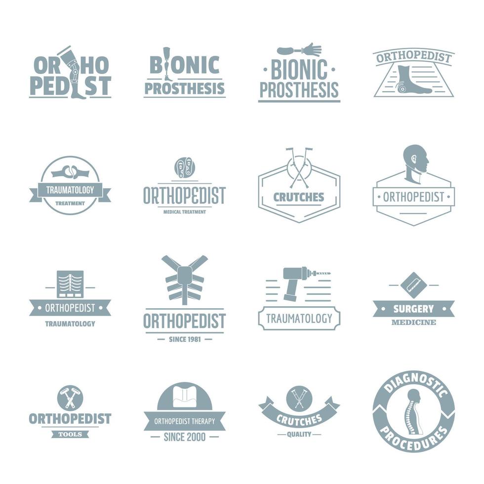 Orthopedics logo icons set, simple style vector