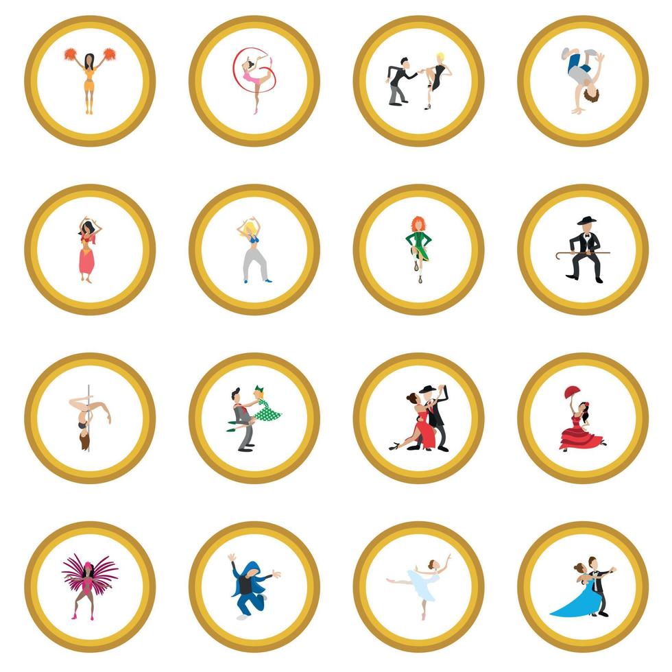 Dances cartoon icon circle vector