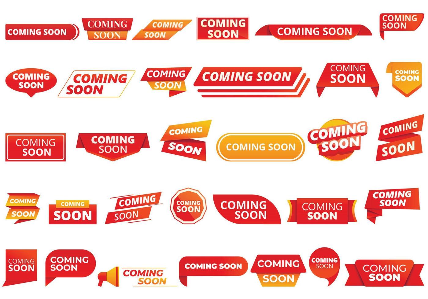 Coming soon icon, cartoon style vector