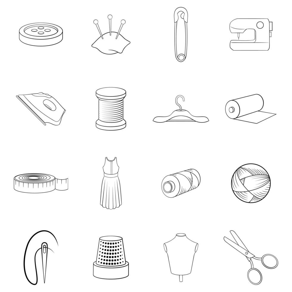 Tailoring icon set outline vector