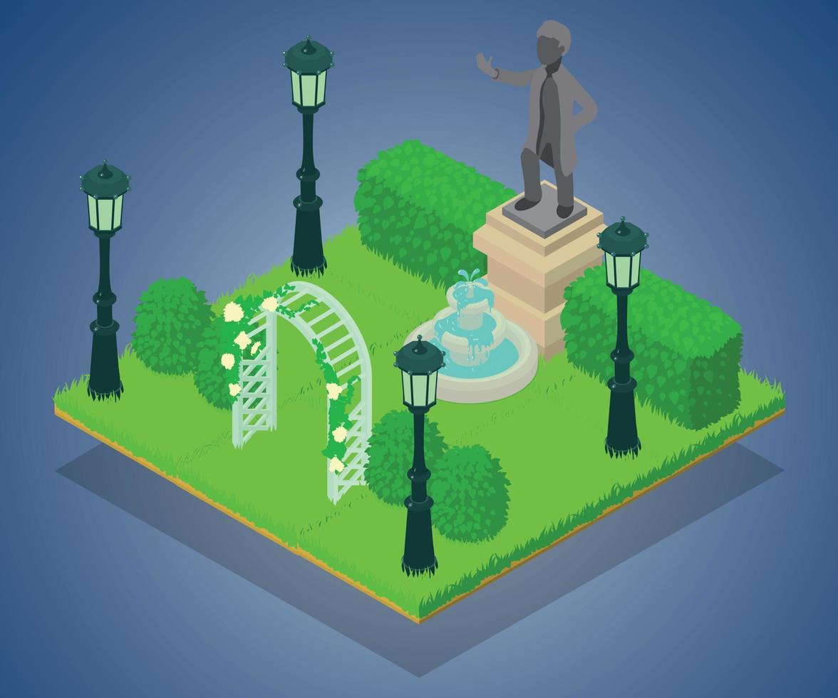 Memorial concept banner, isometric style vector