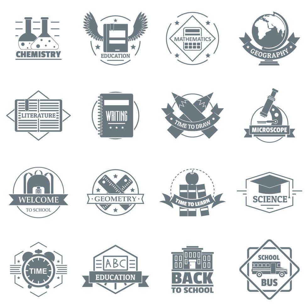 Credit logo icons set, simple style vector