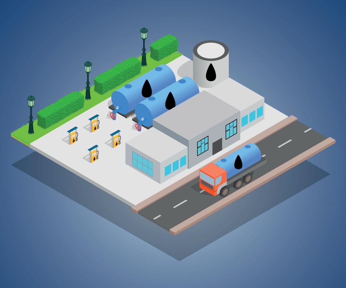 Petroleum concept banner, isometric style vector