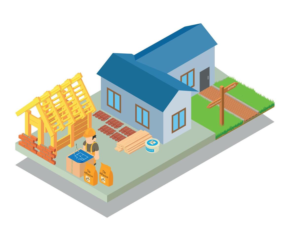 Premise concept banner, isometric style vector