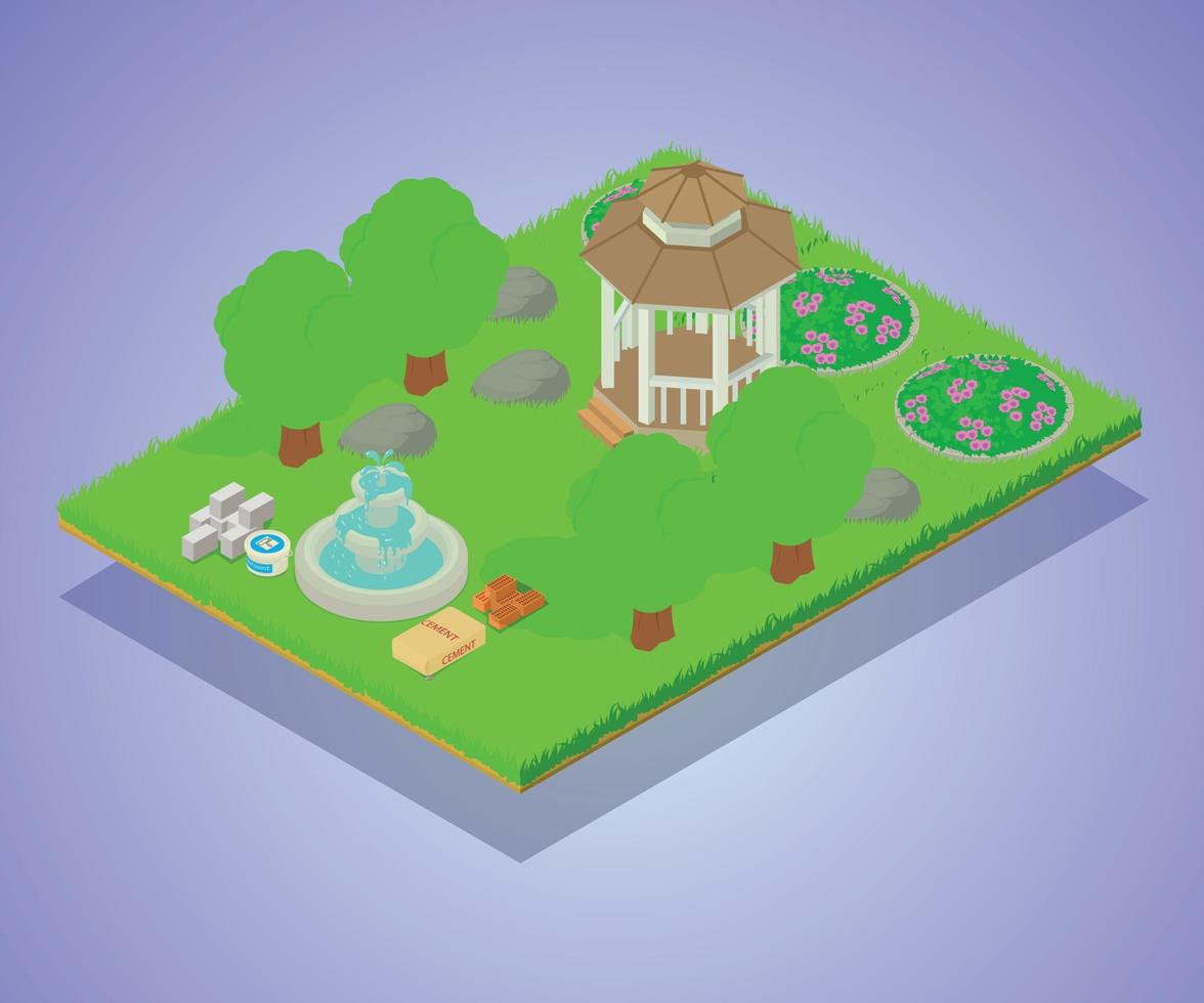 Repair park concept banner, isometric style vector